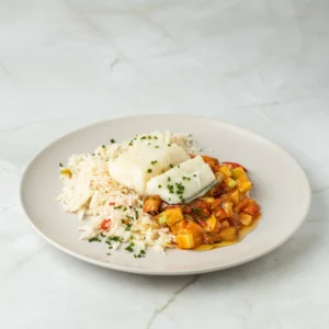 Bacalao con pisto de verduras
