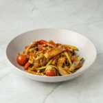 Wok de tiras Heura en salsa teriyaki